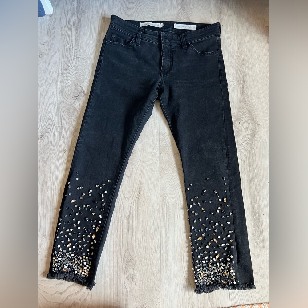 Pilcro petite size 28 black with cool rhinestones